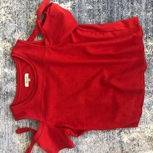 Madewell Red Top with Bow